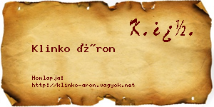 Klinko Áron névjegykártya