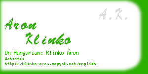 aron klinko business card